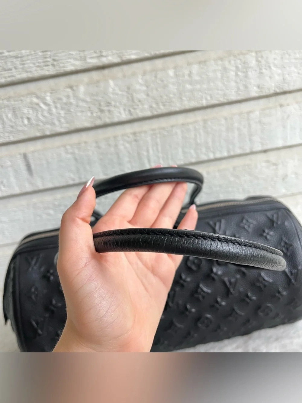 LOUIS VUITTON Black Leather Revelation Neo Papillon GM Boston Y2K Tote Bag